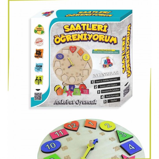 ANKEBUT 30084 SAAT SAYI RENL VE ŞEKİLLERİ ÖĞRENİYORUM SETİ