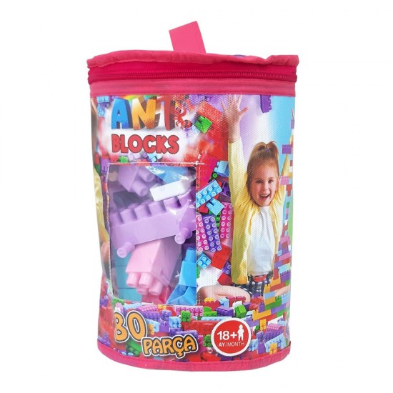 ASYA ANT082 BLOCKS 80 PARÇA ÇANTALI PASTEL RENK