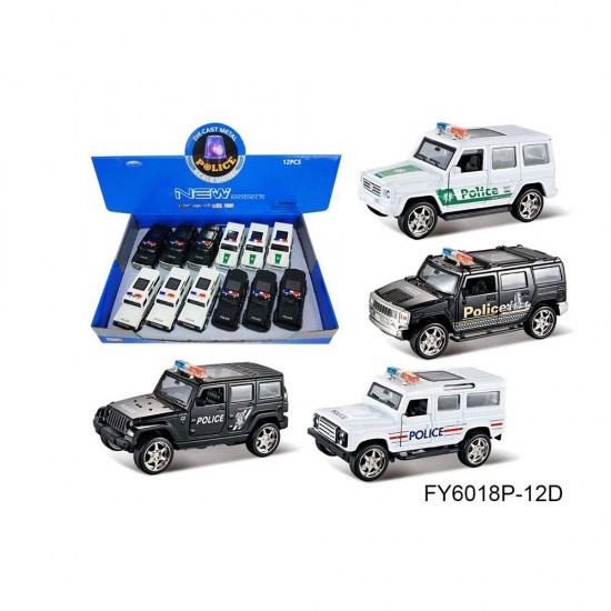 KİDMAR FY6018P-12D METAL ÇEK BIRAK POLİS ARABA