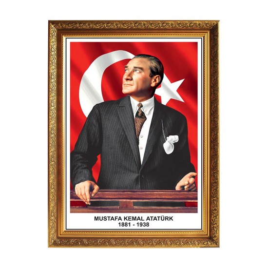 PANDA 640 60X80 ATATÜRK KÖŞESİ LÜKS MDF ÇERÇEVE