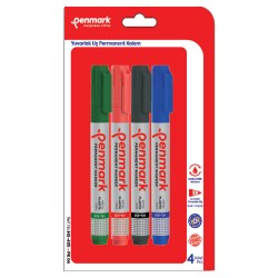 PENMARK HS405 PK04 PERMANENT MARKER YUVARLAK UÇ 4LÜ BLS
