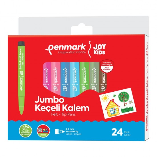 PENMARK HS706 24 SÜPER YIKANABİLİR JUMBO KEÇELİ KALEM 24LÜ SET