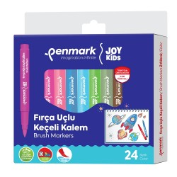 PENMARK HS708 24 SÜPER YIKANABİLİR BRUSH UÇLU KEÇELİ KALEM 24LÜ SET