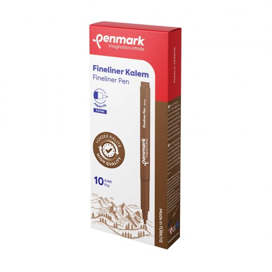 PENMARK HS800 10 FİNELİNER KALEM 06MM JAPON UÇ KAHVERENGİ