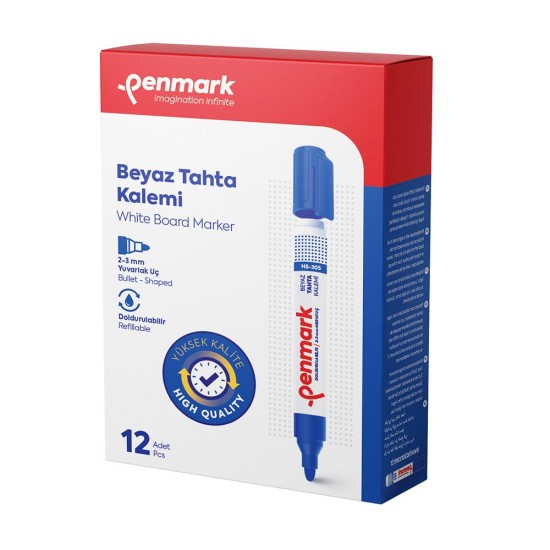 PENMARK HS1100-02 BEYAZ TAHTA KALEMİ ECOPLUS MAVİ