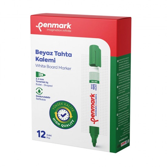 PENMARK HS1100-04 BEYAZ TAHTA KALEMİ ECOPLUS YEŞİL