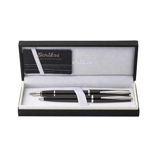 SCRİKSS 33 TÜKENMEZ+ DOLMAKALEM TAKIM SİYAH