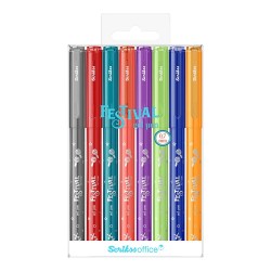 SCRİKSS FESTİVAL JEL KALEM 07MM CANLI RENKLER 8Lİ TAKIM