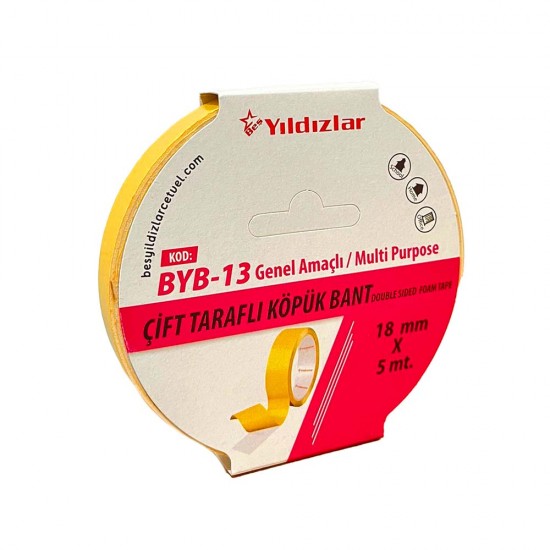 YILDIZLAR BYB-13 ÇİFT TARAFLI KÖPÜK  BANT 18X5M