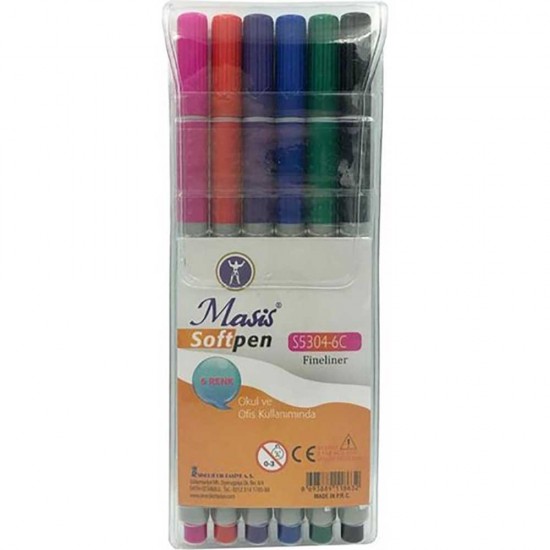 MASİS S5304-6C SOFTPEN FİNELİNER 6 RENK