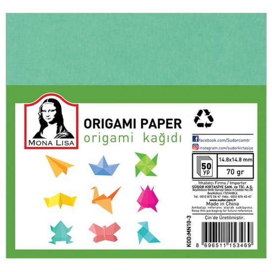 SÜDOR MN10-3 MONALİSA ORİGAMİ KAĞIDI 15X15 50YP
