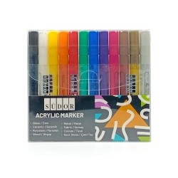 SÜDOR AK02 MONALİSA AKRİLİK MARKER 12 RENK 3MM