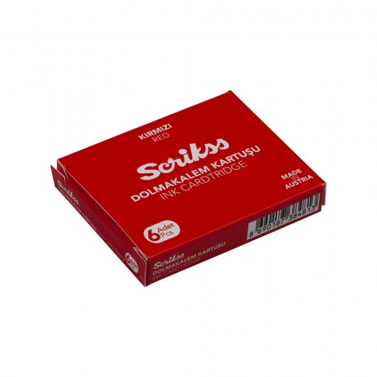 SCRİKSS DOLMAKALEM KARTUŞ KIRMIZI 6LI PAKET