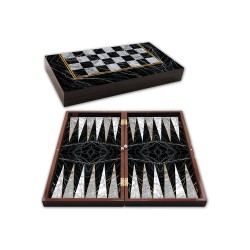 STAR 1022184 TAVLA TK CAFE SİYAH MERMER BÜYÜK BOY