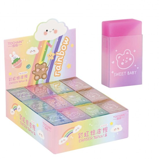 MİKRO E2205 RAİNBOW SİLGİ 36LI KT