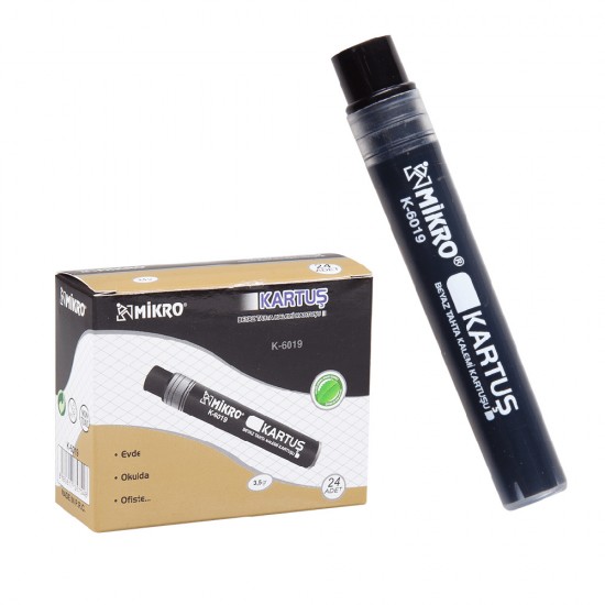 MİKRO 6019KS BEYAZ TAHTA KALEMİ KARTUŞU SİYAH