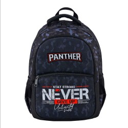 MİKRO PANTHER PT-9888 NEVER GİVE UP SİYAH OKUL ÇANTASI