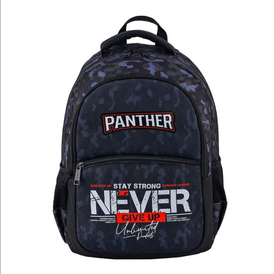 MİKRO PANTHER PT-9888 NEVER GİVE UP SİYAH OKUL ÇANTASI