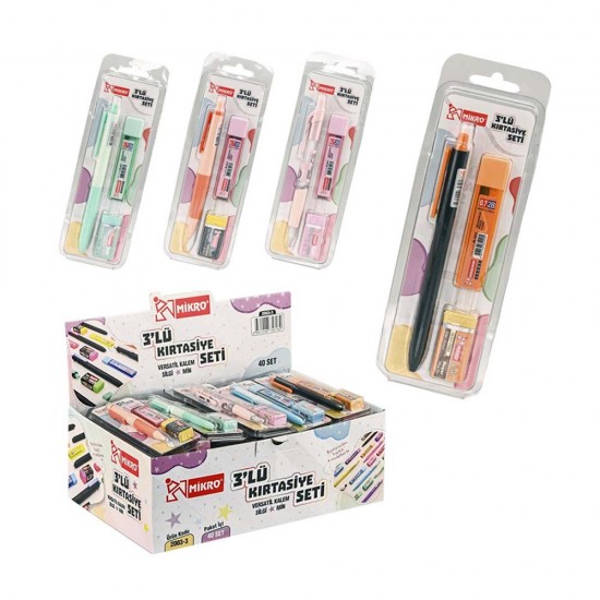 MİKRO 2003-3 3LÜ KIRTASİYE SETİ 07MM