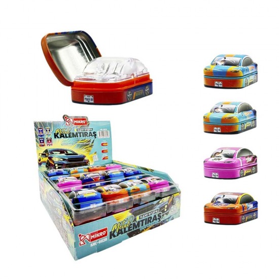 MİKRO MK-6628 ÇİFTLİ METAL KALEMTRAŞ SUPER ENGINE 24LÜ KT