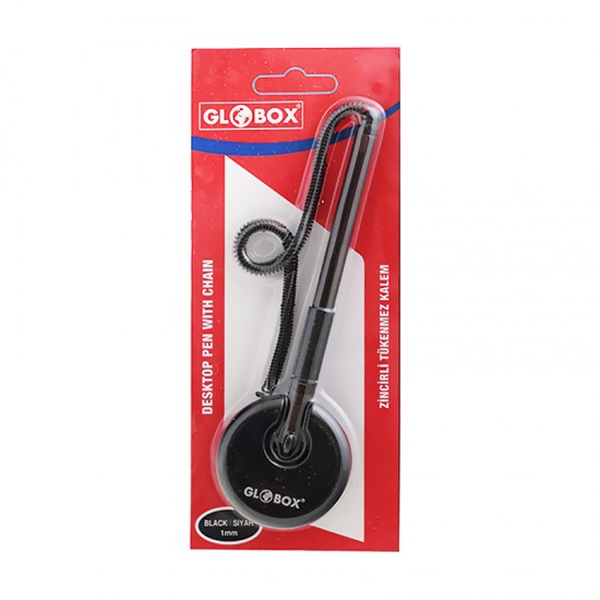 GLOBOX 1035 ZİNCİRLİ TÜKENMEZ KALEM SİYAH