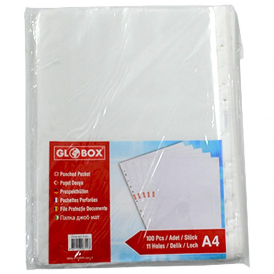 GLOBOX 6724 DELİKLİ POŞET DOSYA 100LÜ
