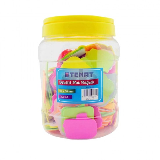 TEMAT 92533 ŞEKİLLİ YAP.NOT KAĞIDI 45X50 200LÜ KRŞ KT