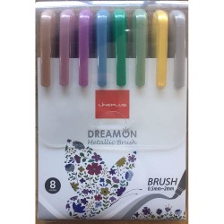 LİNEPLUS 359142 DREAMON FIRÇA UÇLU KEÇELİ KALEM 8Lİ KRŞ