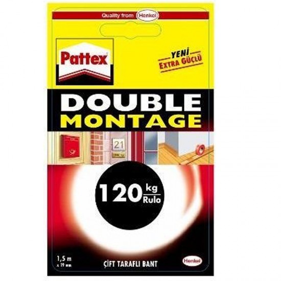 PATTEX 2928444 DOUBLE MONTAJ BANDI 120KG 19MMX1.5M