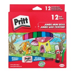 PRİTT 1655739 JUMBO ÜÇGEN SİLİNEBİLİR PASTEL 12Lİ