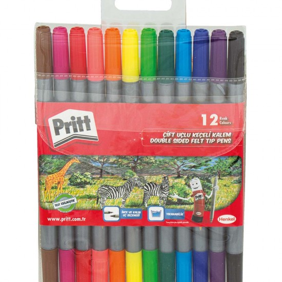 PRİTT 1687977 KEÇELİ KALEM 12Lİ ÇİFT UÇLU