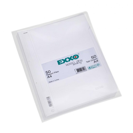 EXXO PP TELLİ DOSYA A4 BEYAZ 50 Lİ