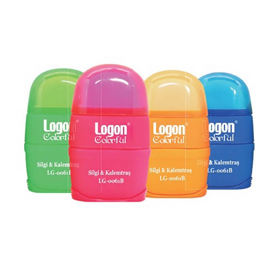 LOGON 0061B SİLGİLİ KALEMTRAŞ 4 RENK