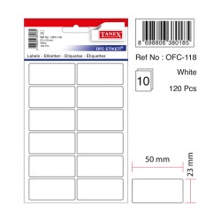 TANEX OFC-118 OFİS ETİKETİ BEYAZ 10AD