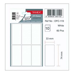 TANEX OFC-119 OFİS ETİKETİ 33X74 BEYAZ