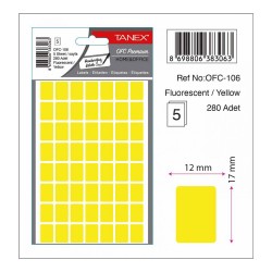 TANEX OFC-106 OFİS ETİKETİ 12X17 SARI