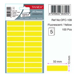 TANEX OFC-109 OFİS ETİKETİ 13X50 FLO SARI