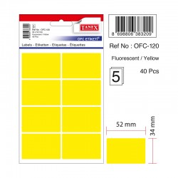 TANEX OFC-120 OFİS ETİKETİ FLO SARI