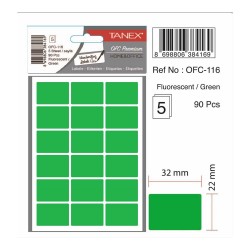 TANEX OFC-116 OFİS ETİKETİ FLO YEŞİL