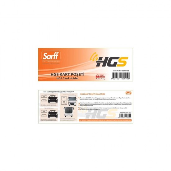 SARFF 15207033 HGS KART POŞETİ ŞEFFAF 12X4CM 25Lİ