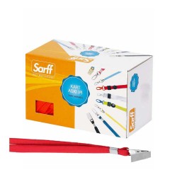 SARFF 15311203T METAL KLİPSLİ KART ASKI İPİ KIRMIZI 50Lİ EKO