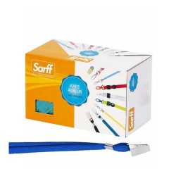 SARFF 15311204T METAL KLİPSLİ KART ASKI İPİ MAVİ 50Lİ KT