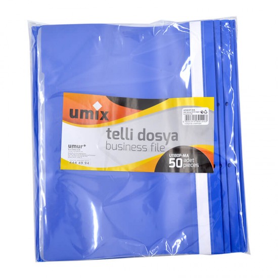 UMİX TELLİ DOSYA 50Lİ MAVİ A4 1180P-MA PLUS