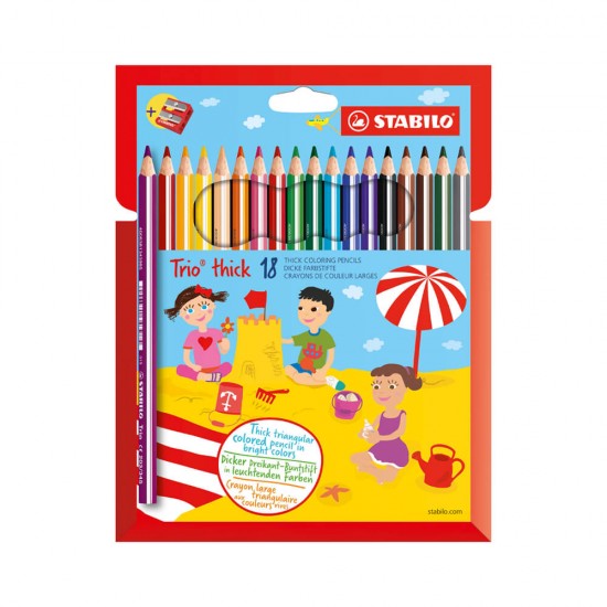 STABİLO TRİO KURUBOYA 18Lİ+KALEMTRAŞ 203/2-18