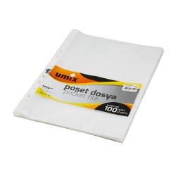 UMİX DELİKLİ POŞET DOSYA A4 100LÜ PK U1100P-27