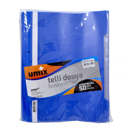 UMİX TELLİ DOSYA ECO 50Lİ MAVİ 1180P-MA