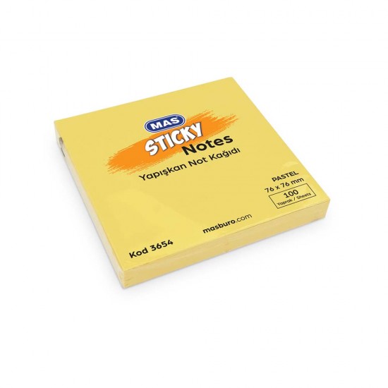 MAS 3654 YAP.NOT KAĞIDI 76X76 PASTEL 100YP