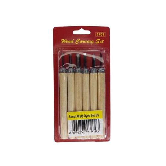 SAMUR AHŞAP OYMA 6LI SET