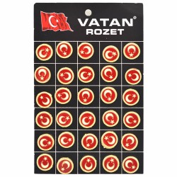 VATAN VT605 TÜRK BAYRAKLI DİPLİ ROZET 30LU