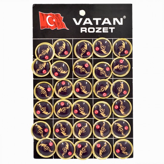 VATAN VT620 ATALI SİYAH BASKI YUVARLAK ROZET 30LU